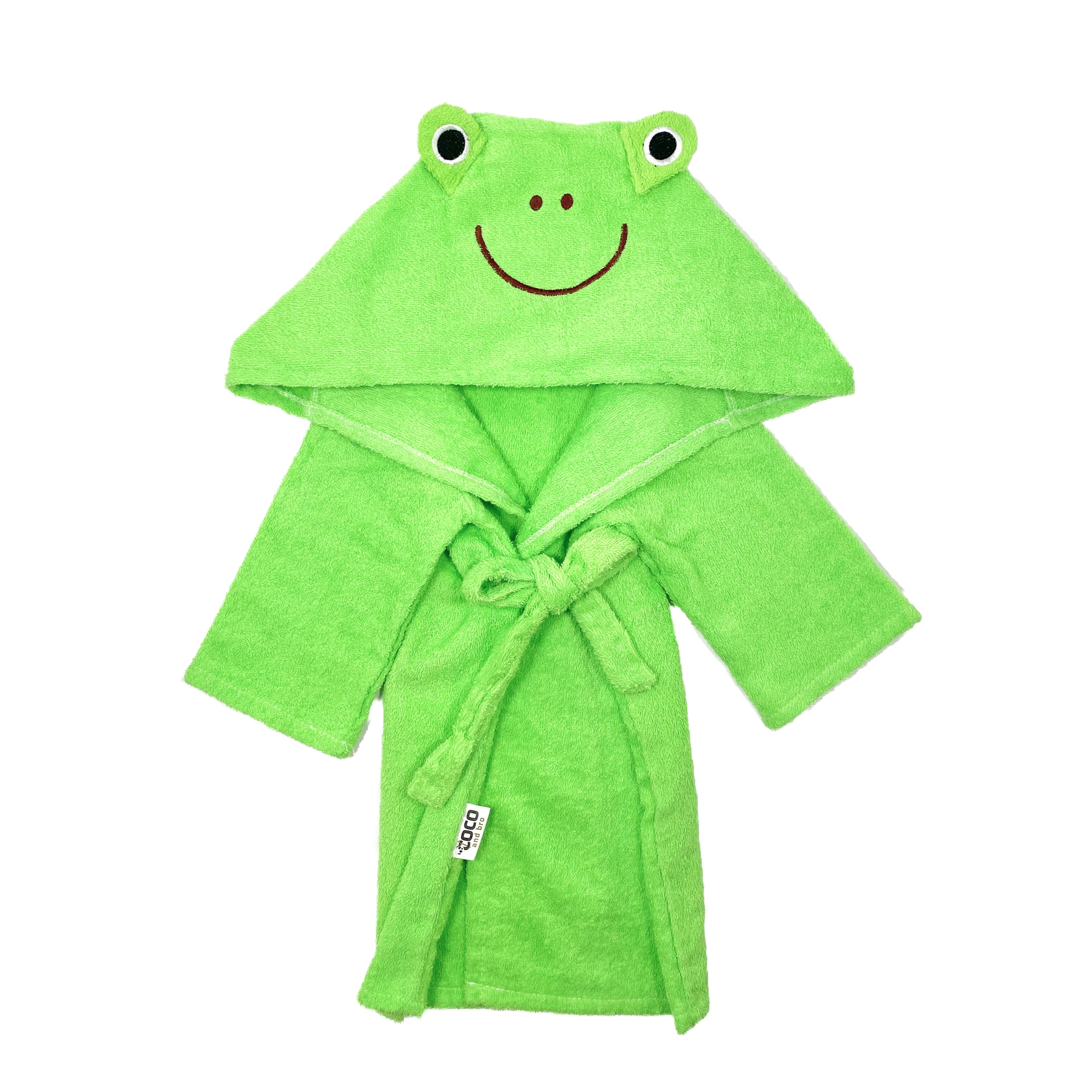 green hooded dressing gown Holiday Cotton Velour Hooded Robe Green main image 0