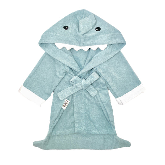Sammy Shark Blue Children's Hooded Animal Robe Dressing Gown
