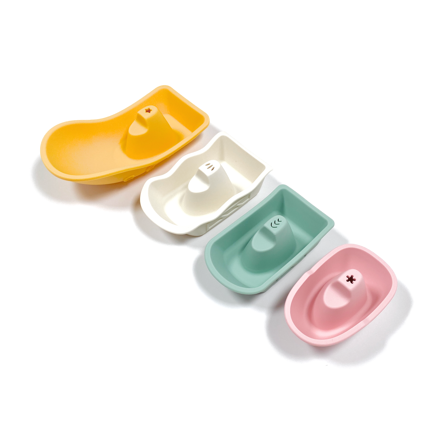 Multicolour Stackable Silicone Bath Toy Boats