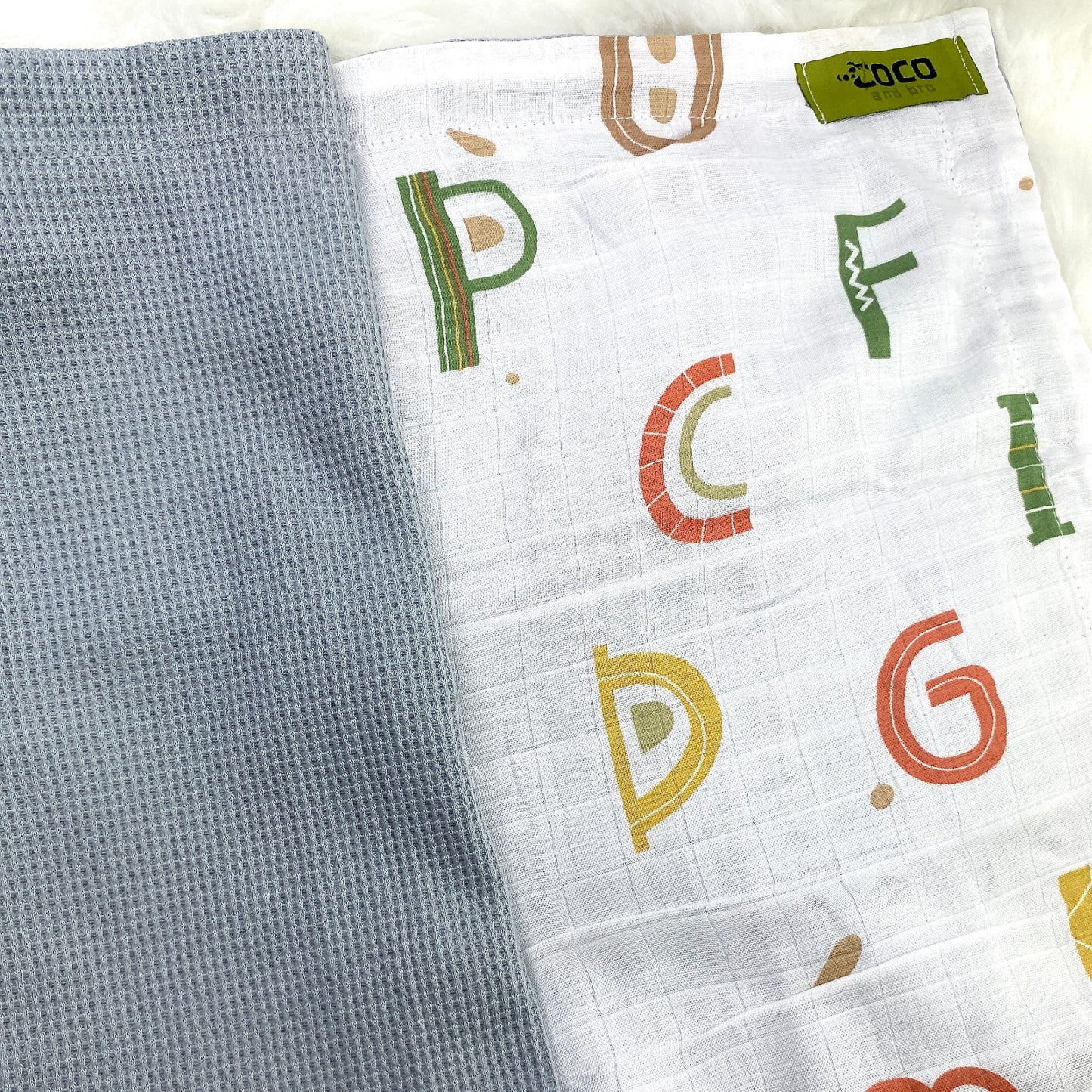 Alphabet Waffle Blanket