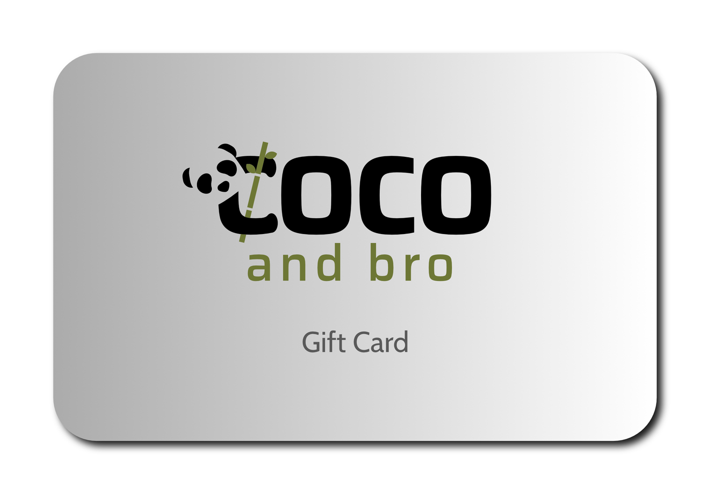 A digital gift card for the Coco and Bro website, valid on all products across the entire Coco and Bro website range.