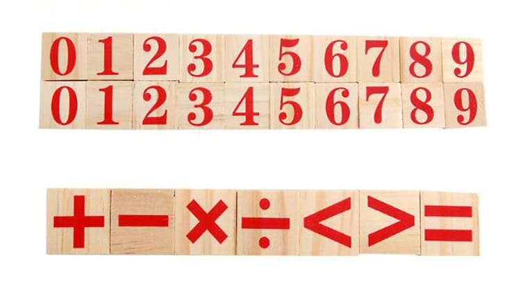 A children’s wooden counting toy to help children learn mathematics. The set features counting sticks, number tiles and mathematics symbols to improve mathematics skills.